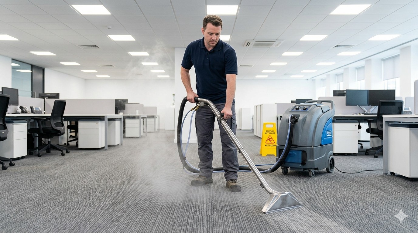 Commercial carpet steam cleaning Melbourne, hot water extraction service