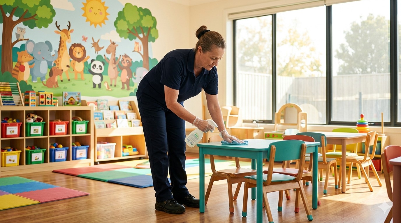 Childcare centre cleaning Melbourne, early learning facility hygiene service